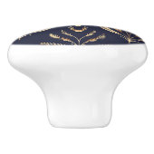 Botanische Kunst-Déco Keramikknauf (Seitenansicht)