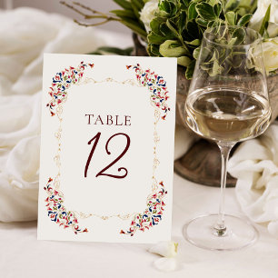 Botanische Kunst Florale Paisley-Hochzeitstabellen Einladung