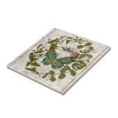 Botanische Kunst - französischer Landskriptschmett Fliese (Seite)