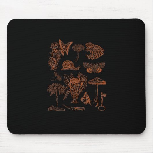 Botanische Kunst, Froschpilze Goblincore Ästhetik- Mousepad (Vorne)
