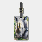 Botanische Kunst im Weißen Rhino Gepäckanhänger (Vorderseite vertikal)