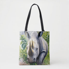 Botanische Kunst im Weißen Rhino Tasche