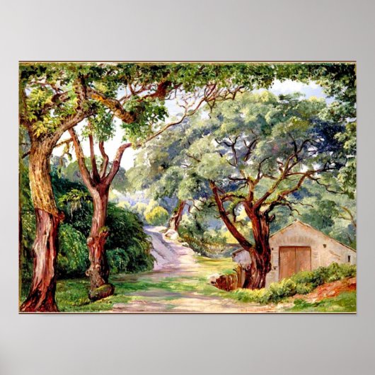 Botanische Kunst: Korkbäume in Cintra bei Lissabon Poster (Vorne)