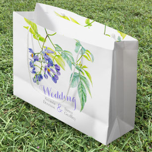 Botanische Kunst lila Hochzeit große Geschenktasch Geschenktüte