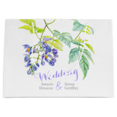 Botanische Kunst lila Hochzeit große Geschenktasch Geschenktüte (Vorderseite)