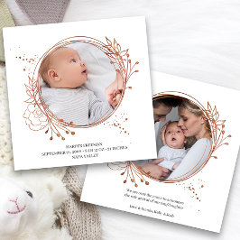 Botanische Kupfer Rose Gold Foto Rahmen Birne Ankündigung