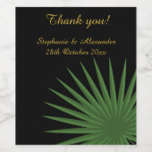 BOTANISCHE KUSTOMIZBARE SCHWARZE GRÜNE FERN WEINETIKETT (Einzelnes Label)