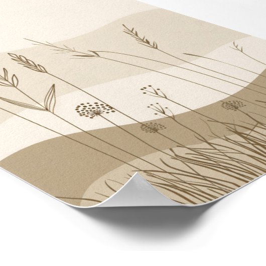 Botanische Landschaft Boho Poster (Ecke)