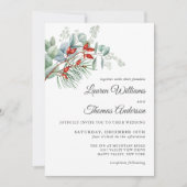 Botanische Landschaft und Berries Hochzeit Einladung (Vorderseite)