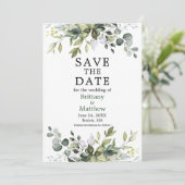 Botanische Landschaft Wasserfarbe Grün Save The Date (Stehend Vorderseite)