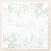 Botanische Landschaft Wasserfarbe Ivy Ferns Sage Glasuntersetzer (Rückseite)