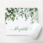 Botanische Landschaft Wasserfarbe Ivy Ferns Sage Mousepad (Mit Mouse)