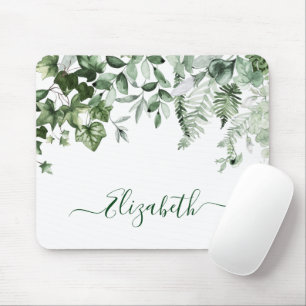 Botanische Landschaft Wasserfarbe Ivy Ferns Sage Mousepad