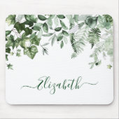 Botanische Landschaft Wasserfarbe Ivy Ferns Sage Mousepad (Vorne)