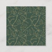 Botanische Laub- und Golddetails des Aquarells Quadratische Visitenkarte (Rückseite)