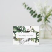 Botanische Laub- und Golddetails des Aquarells Visitenkarte (Stehend Vorderseite)