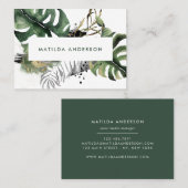 Botanische Laub- und Golddetails des Aquarells Visitenkarte (Vorne/Hinten)