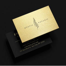 Botanische Leaf & Gold Moderne Visitenkarte