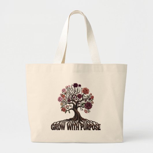 Botanische Leinwand-Tasche Jumbo Stoffbeutel (Vorne)