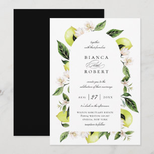 Botanische Lemon Arch Frame Wedding Einladung