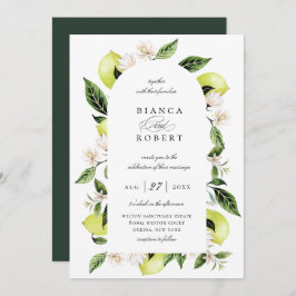 Botanische Lemon Arch Frame Wedding Einladung