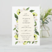 Botanische Lemon Arch Frame Wedding Einladung (Stehend Vorderseite)
