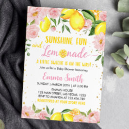 Botanische Lemon Babydusche Einladung
