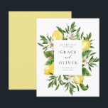 Botanische Lemon-Blüten-Rahmen Save the Date<br><div class="desc">Machen Sie Ihre Hochzeitsankündigung so frisch und lebendig wie Ihre Liebe-Story mit dieser individuell gestaltbaren Save the Date-Karte, die ein wunderschönes Aquarelldesign aus Zitronen und einem üppigen grünen Rahmen bietet. Ideal für eine Hochzeit im Frühling oder Sommer, bringen die leuchtenden Zitrusfrüchte- und Laubakzente Ihrem rett-the-date eine natürliche, fröhliche Atmosphäre. Personalisieren...</div>