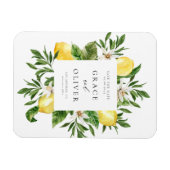 Botanische Lemon-Blüten-Rahmen Save the Date Magnet (Horizontal)
