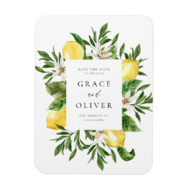 Botanische Lemon-Blüten-Rahmen Save the Date Magnet