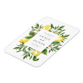 Botanische Lemon-Blüten-Rahmen Save the Date Magnet (Linke Seite)
