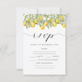 Botanische Lemon Branches Citrus Wedding RSVP Kart Karte (Vorderseite)