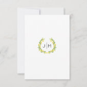 Botanische Lemon Branches Citrus Wedding RSVP Kart Karte (Rückseite)