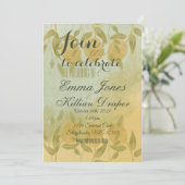 Botanische Lemon Greenery Einladung (Stehend Vorderseite)