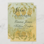 Botanische Lemon Greenery Einladung (Vorne/Hinten)