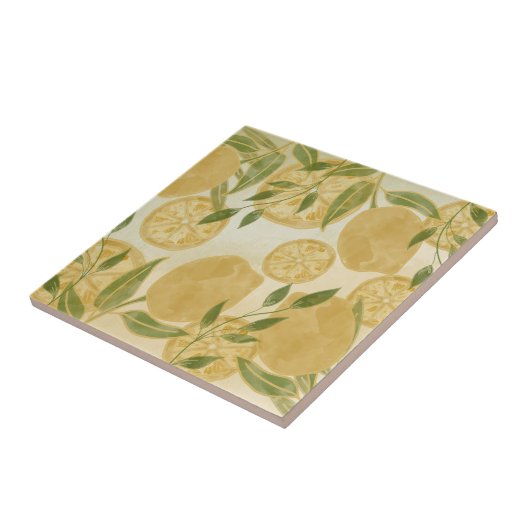 Botanische Lemon Greenery Fliese (Seite)