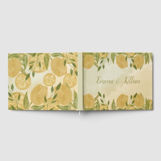 Botanische Lemon Greenery Gästebuch (Voll)