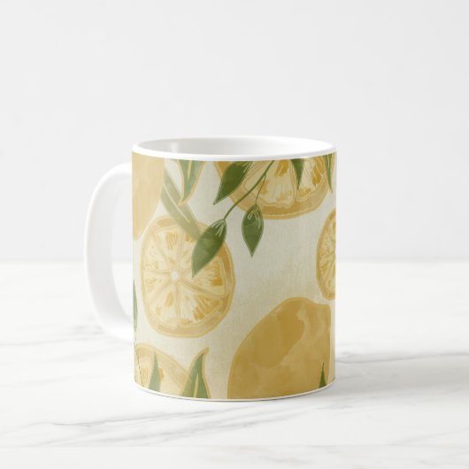 Botanische Lemon Greenery Kaffeetasse (Vorderseite Links)