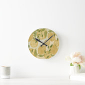Botanische Lemon Greenery Runde Wanduhr (Zuhause)