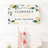 Botanische Lemon & Greenery Sweet Baby Dusche Banner (Insitu)
