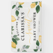 Botanische Lemon & Greenery Sweet Baby Dusche Banner (Vertikal)