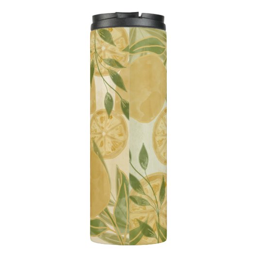 Botanische Lemon Greenery Thermosbecher (Rückseite)