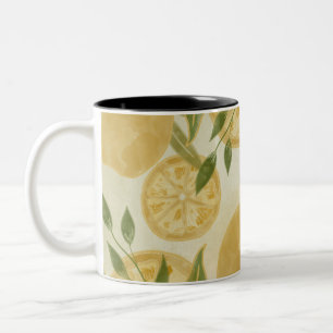 Botanische Lemon Greenery Zweifarbige Tasse
