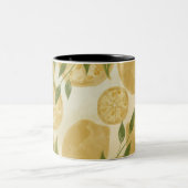 Botanische Lemon Greenery Zweifarbige Tasse (Mittel)