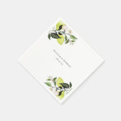 Botanische Lemon Wedding Serviette (Ecke)
