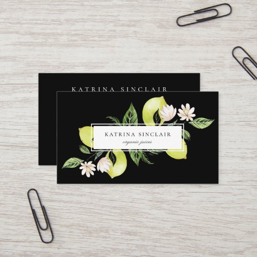 Botanische Lemons Business Card Visitenkarte (Vorderseite/Rückseite Beispiel)