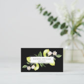 Botanische Lemons Business Card Visitenkarte (Stehend Vorderseite)