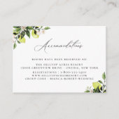 Botanische Lemons Hochzeitsunterkünfte Begleitkarte (Vorderseite)
