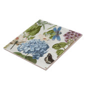 Botanische Libellen-Blumengarten-Blumen-Vintage 4 Fliese (Seite)