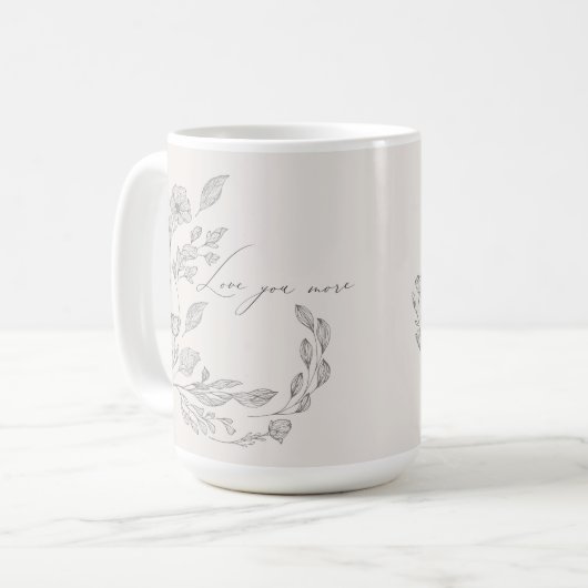 Botanische Liebe mit Blütenhandzeichnung Mehr Zita Kaffeetasse (Vorderseite Links)